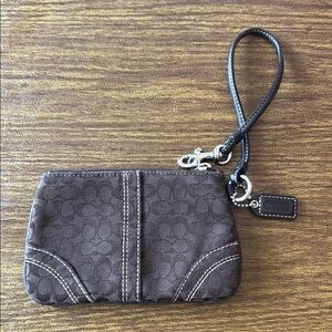 Coach Brown Wristlet
